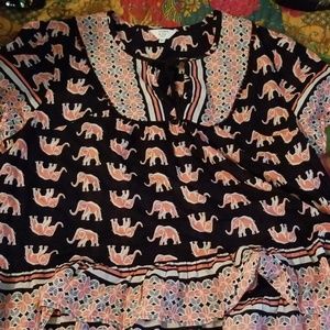Elephant print, petite blouse